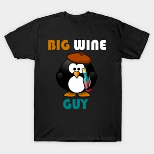Big wine guy funny penguin design T-Shirt
